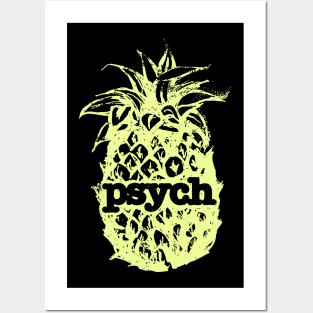 Psych Vintage Yellow Pineapple. Posters and Art